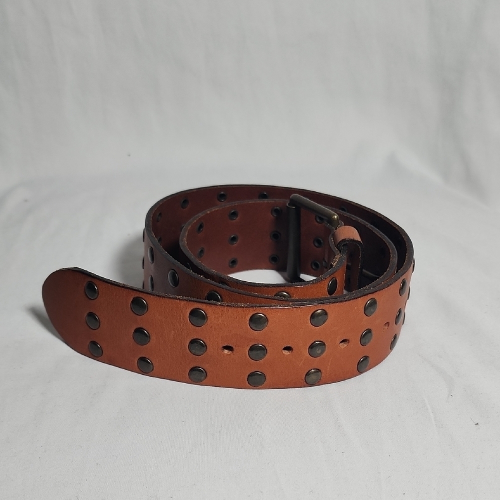 Source Unknown Brown Studded Belt